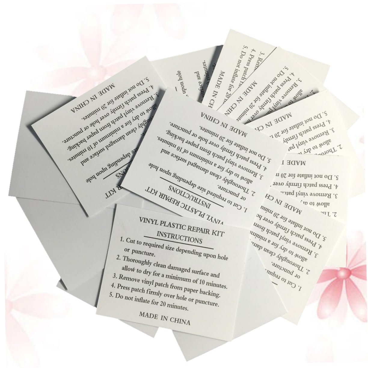 KOMBIUDA 10Pcs Light Square Repair Patches Adhesive Patch Glue for Inflatable Rubber Boats Canoes Air Mattresses and More Durable Puncture Repair Tool