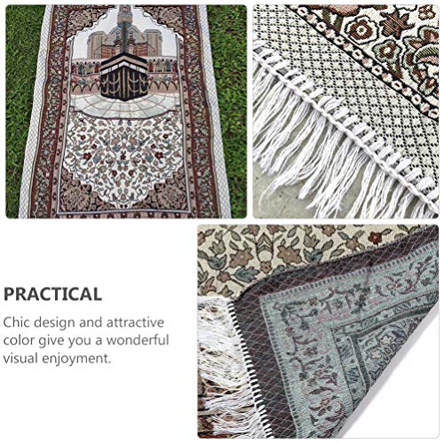 ABOOFAN Tapete de Oração Tapete de Oração Muçulmano Islâmico Tapete de Carpete Portátil Tapete Borda