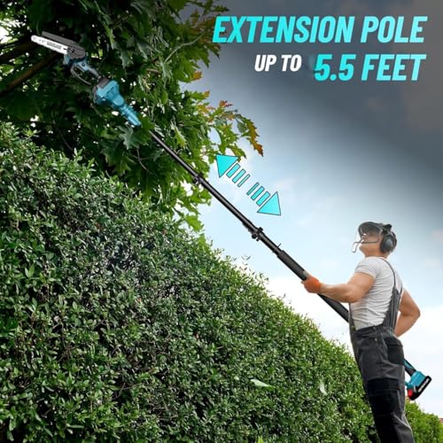 Image of 2-IN-1 Cordless Pole Saw & Mini Chainsaw, 6-inch Brushless Chain Saw with 2x 2.0Ah Battery 5.5-Foot MAX Reach Pole Saw for Wood Cutting Garden 2024 UPGRADE CH1000