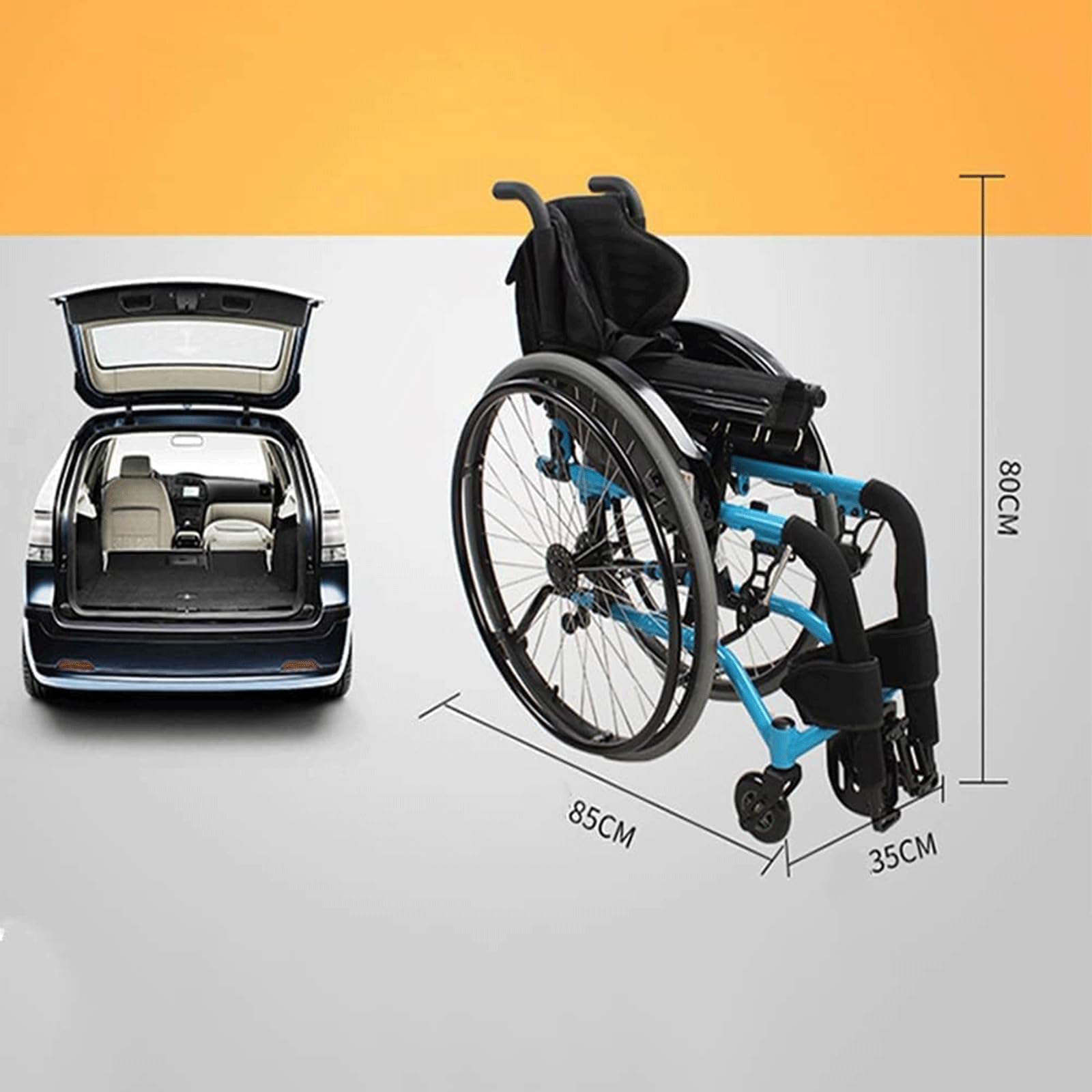 Wózek Inwalidzki, Transportowy Wózek Inwalidzki Samobieżny Ręczny Wózek Inwalidzki Dla Dorosłych Transportowy Wózek Inwalidzki Ultralekki Aluminiowy Wózek Inwalidzki/White/Seat Width 38Cm
