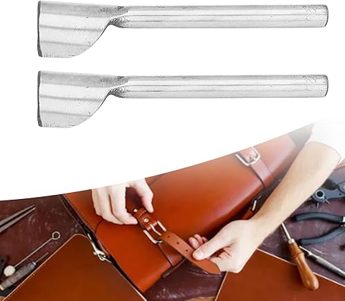 Miniatura 3 de Oumefar 2 piezas de herramientas de artesanía de cuero, perforador de esquina de cuero, perforador medio redondo, cortador de cuero medio redondo,