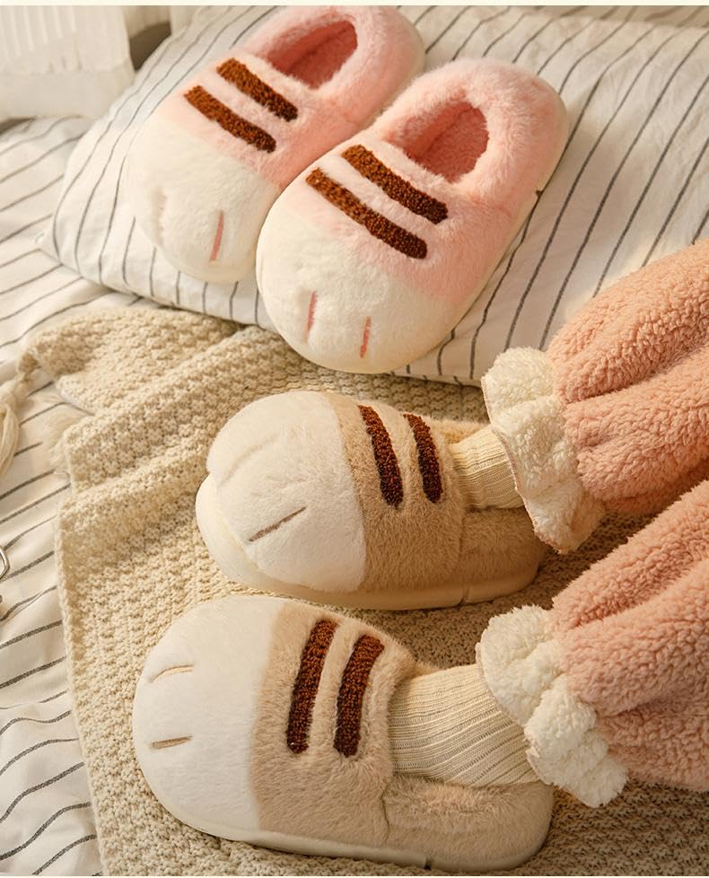 Cat Paw Slippers, 3D Fluffy Cat Paw Slipper, Warm Fluffy Furry Winter House Shoes House Lndoor Outdoor4