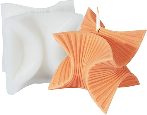 Moldes de velas en forma de abanico giratorios, molde de silicona para aromaterapia, velas de cera de arcilla polimérica, bricolaje