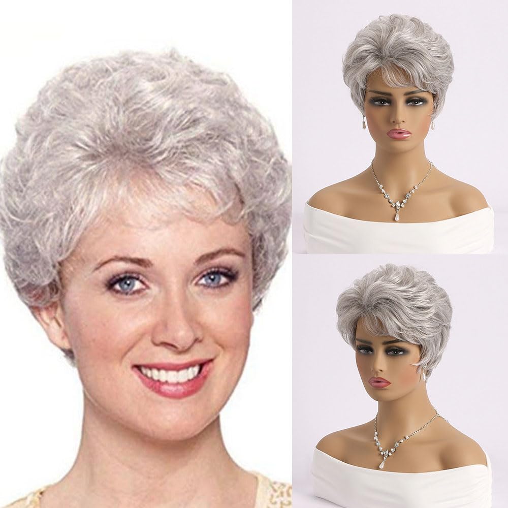 Parrucca Corta Riccia Bianca E Nera - Stile Crudelia Per Halloween E Cosplay - Foto 6