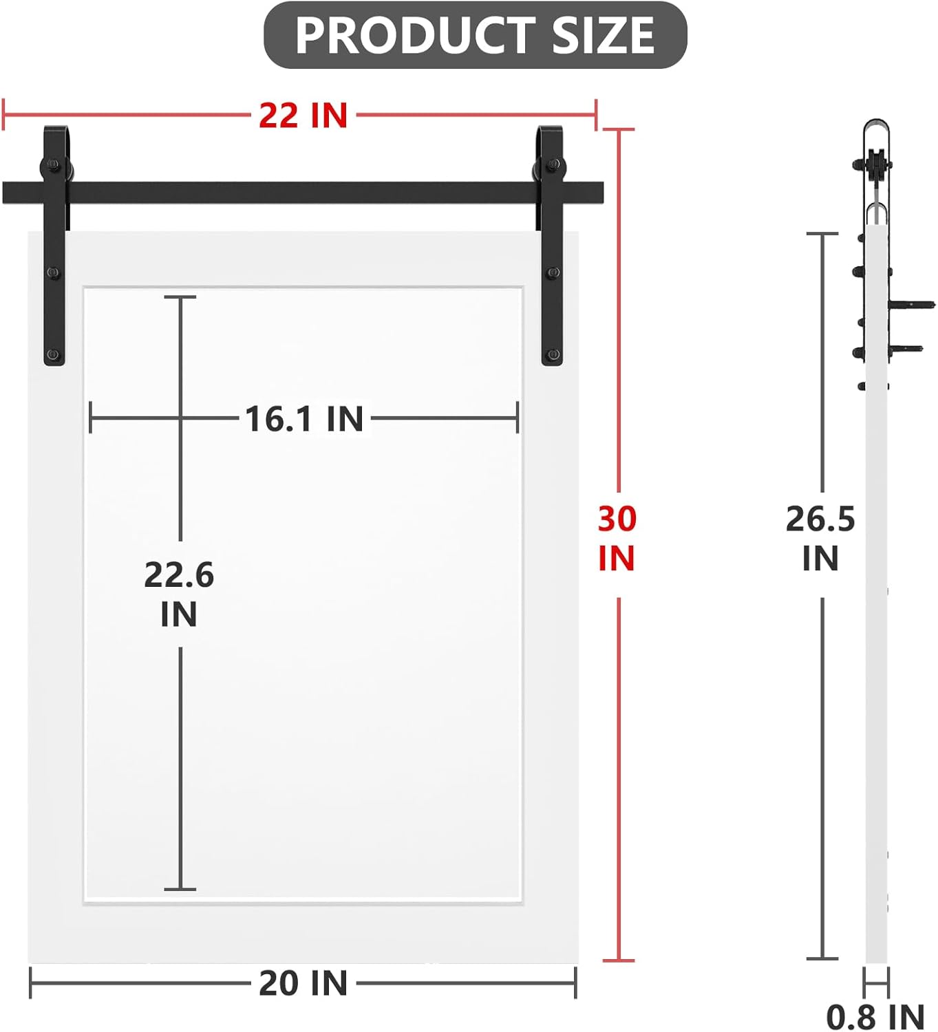Rustic Wood Framed Wall Mirror, 22x30 Inch Rectangle Decorative Mirror for Bathroom, Living Room, Entryway, Bedroom Wall Decor (White)