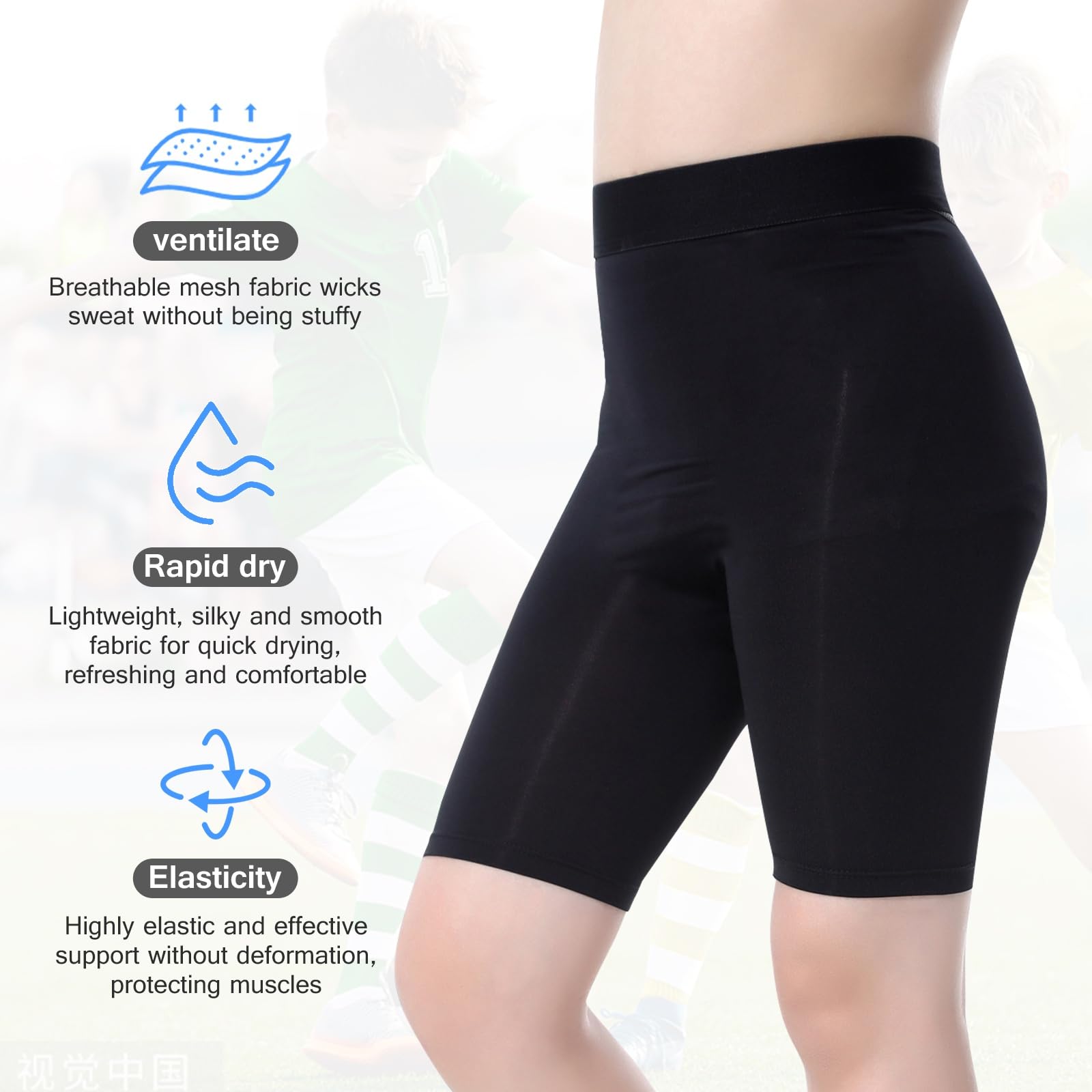 Hotfiary 2 Pack Pantaloncini a Compressione per Ragazzi, Biancheria Intima Atletica da Corsa per Bambini in Spandex, Boxer per Ragazzi Ad Asciugatura Rapida per L'allenamento di Basket 6-14 Anni