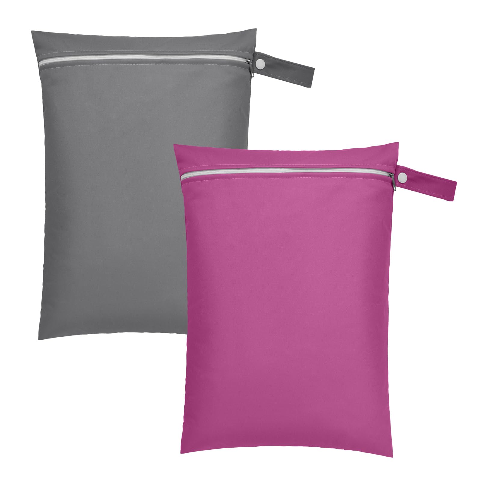 ADUDVLO 2-Pack Waterproof Wet Bags for Swimming, Grey+pink