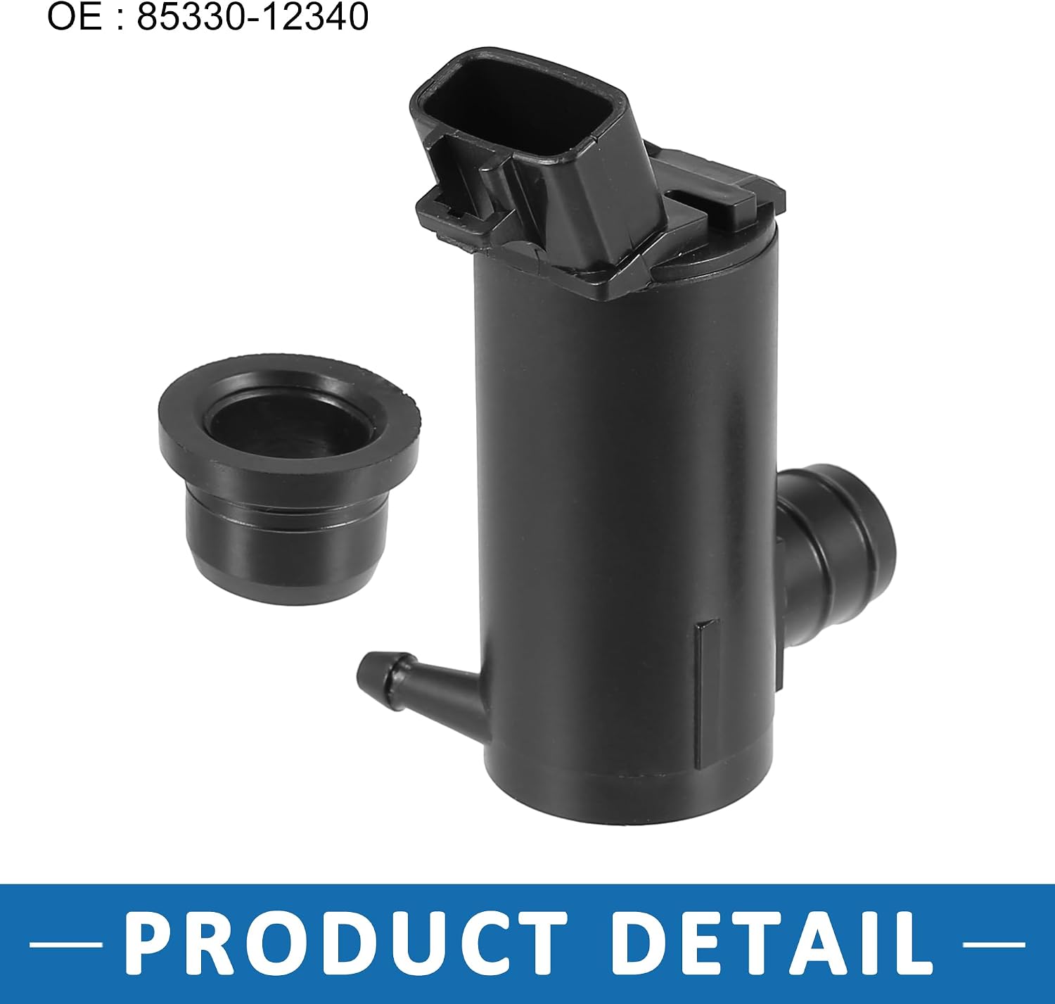 Windshield Washer Motor Pump 85330-12340 with Grommet for Toyota Corolla 2003-2008