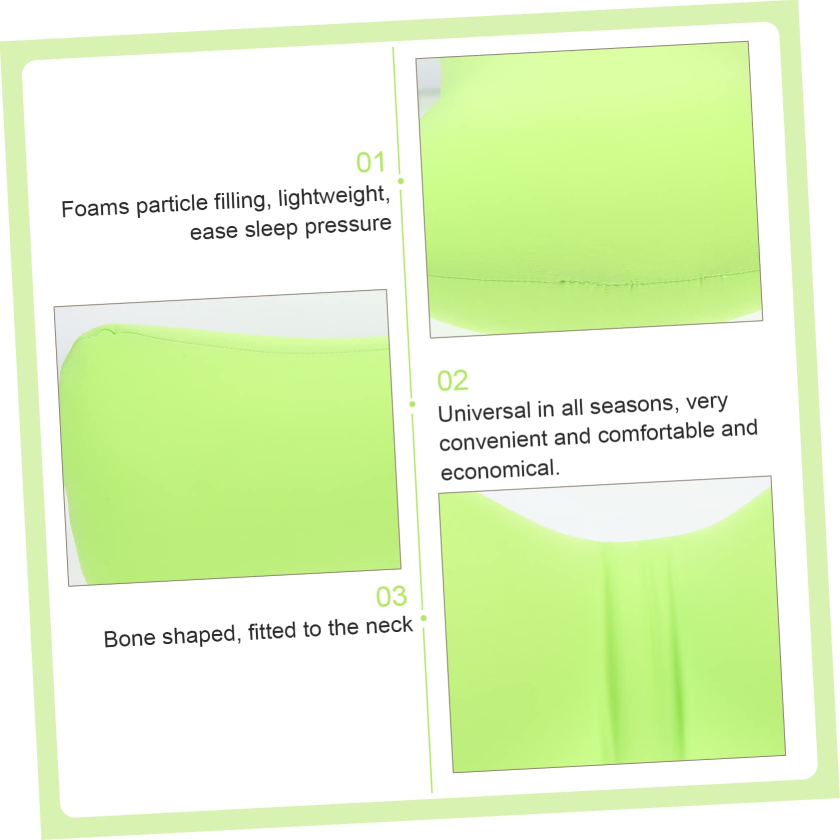 Sosoport Almohada de Camping Portátil en Forma de Hueso, 1 Pieza, Verde