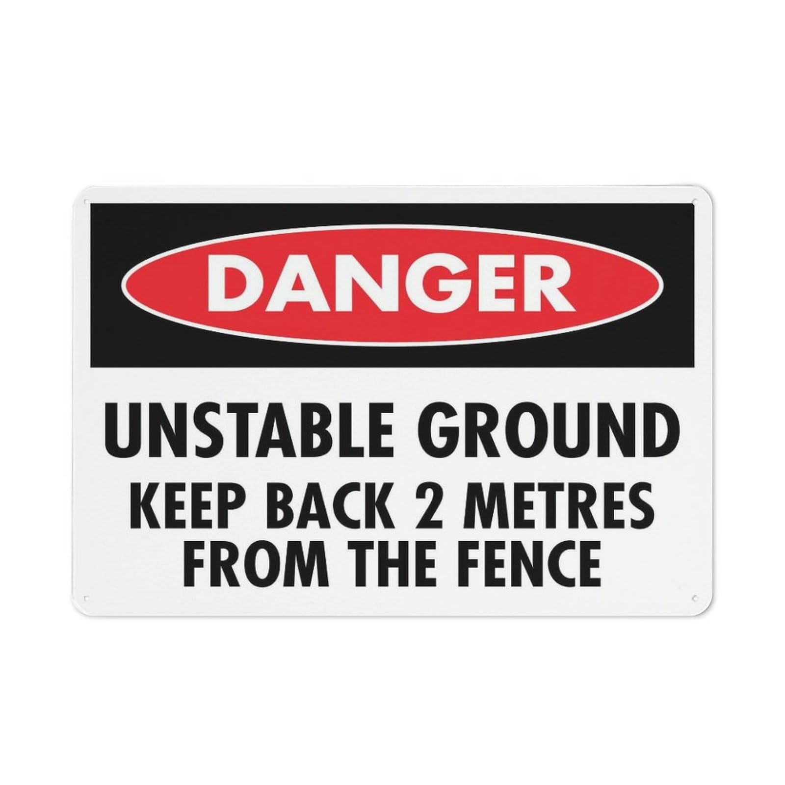 Xewazd A1862 Danger Unstable Ground Keep Back 8"X12" Aluminum Tin Sign - Safety Warning Alert For Indoor & Outdoor Use