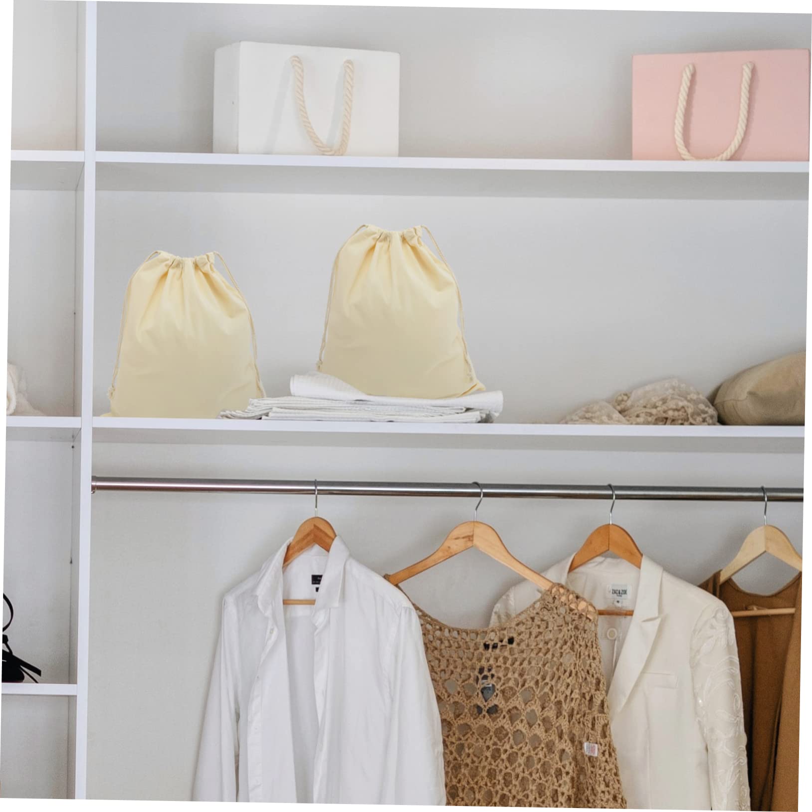 2pezzi Sacchetti per Bucato in Tela Coulisse per Biancheria e Indumenti Adatto per Casa e Brevi Viaggi
