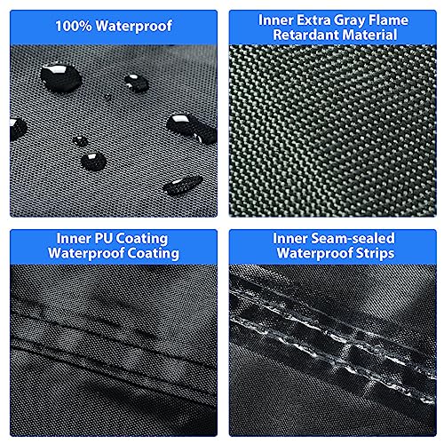 Image of Motorcycle Cover, Motorcycle Cover Waterproof Outdoor with Lock Holes and Inner Flame Retardant Cloth Snow Rain Uv Protection Motorcycle Covers Fit for Harley Davidson Yamaha Etc (Up to 97'' Length)