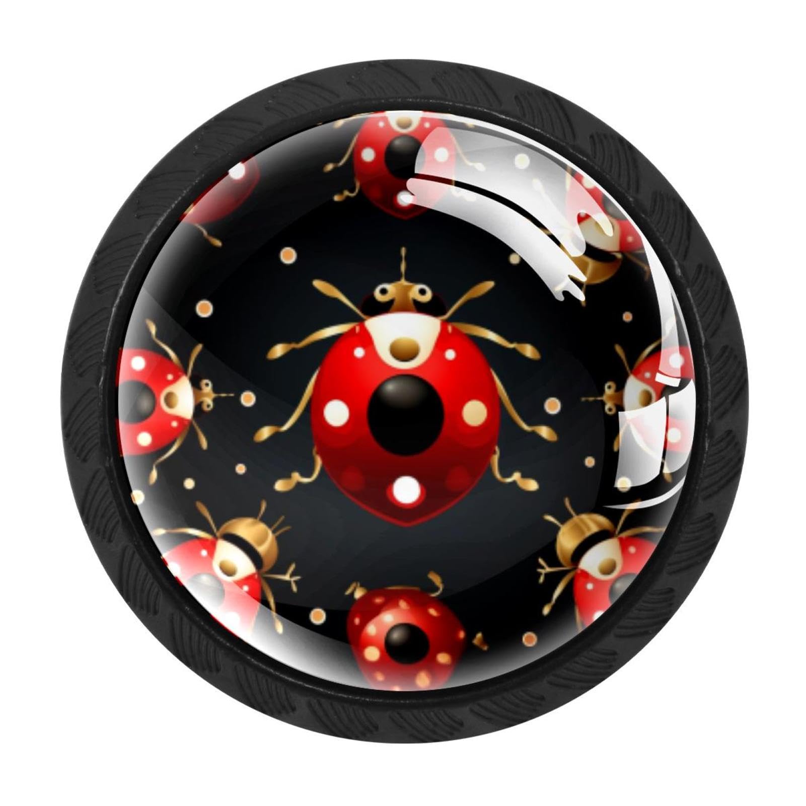 Chenzzzz Multicolored 06 4 Pack Ladybird Drawer Knob Cabinet Hardware