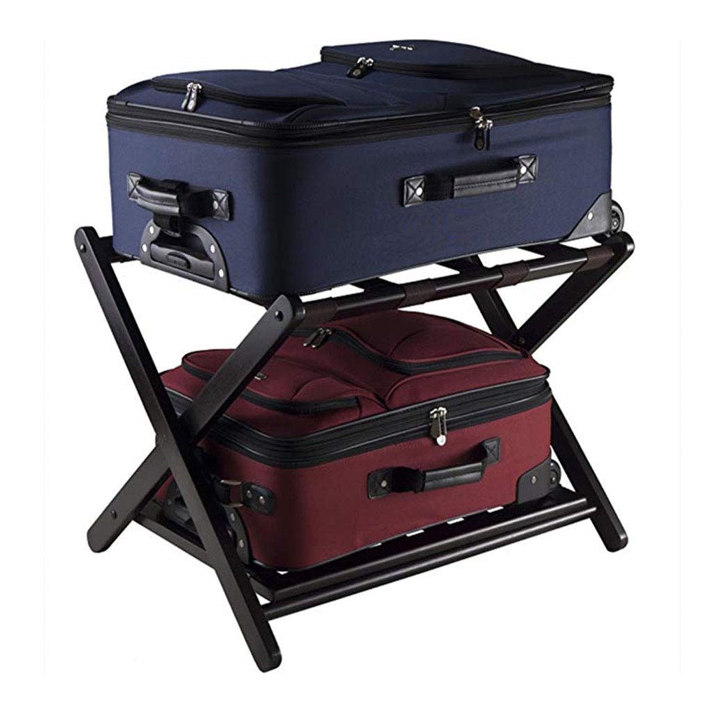 Portaequipajes plegable Portaequipajes plegable de hotel con estante Maleta de viaje de 2 capas Soporte for almacenamiento de zapatos Portaequipajes de almacenamiento extraíble for huéspedes de la cas