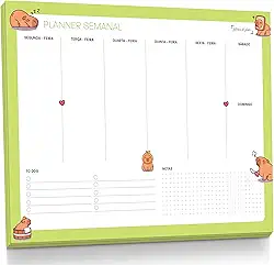 Planner Agenda Semanal Capivara - 50 folhas - tamanho A4