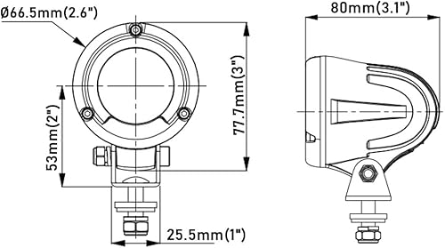 Miniatura 2 de Lightronic Offroad - Luces antiniebla LED redondas de 2.6 pulgadas para motocicleta, haz de inundación de largo alcance blanco frío de 6000 K,