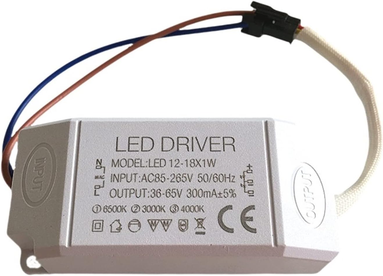 3-36W Dual-Color Isolated Driver Power Supply 85-265V Wide Voltage Bulb/Downlight/Ceiling Light Dual-Color Driver Power Supply(25-36W)