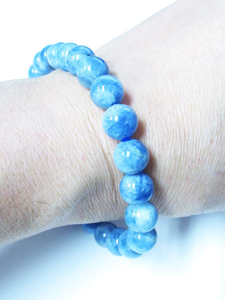 アクアマリン天然石ブレスレットシルクブレスレットポーチ付き