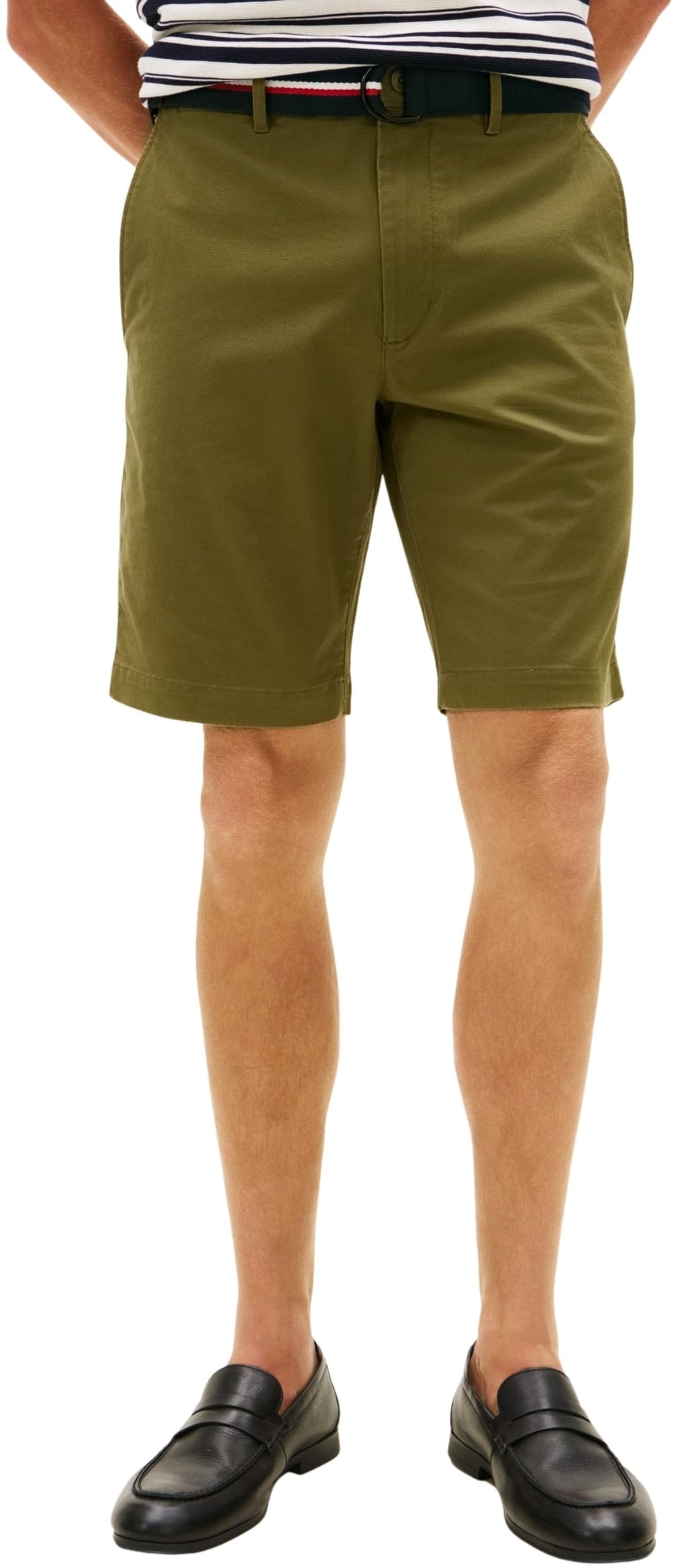Tommy Hilfiger Men's Denton 9.5" Ess Twill W/Belt MW0MW42349, Green, 38W / Nil