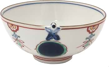 Amazon｜京焼 清水焼 紫峰窯 茶漬 小 唐子付丸紋瓔珞 B5-3小｜飯碗