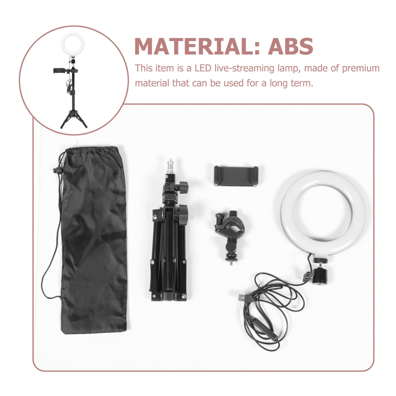 DOITOOL Adjustable Brightness Led Video Fill Light Set Ring Light for Desk for Makeup Streaming