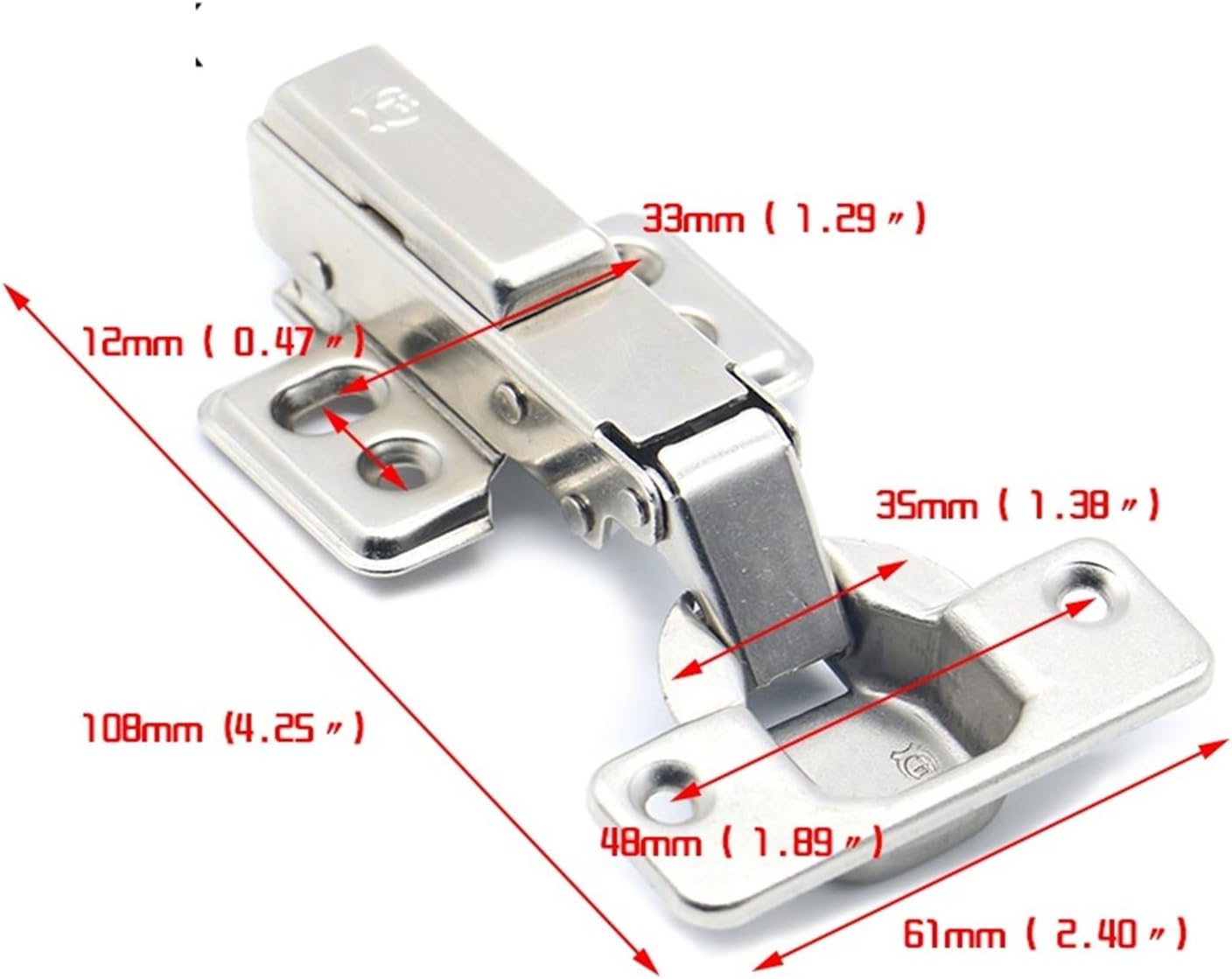 Hinge Iron Hydraulic Hinge Iron Core Damper Buffer Cabinet Cupboard Door Hinges Soft Close Furniture Hardware 1Pcs(Full Overlay)
