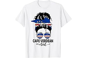 Cape Verdean Pride Messy Bun Tie Dye Glasses T-shirt For Women