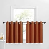 Vista 183 de NICETOWN - Cortinas opacas graduadas para ventanas pequeñas del baño, cortinas de privacidad de 30 pulgadas de largo para mini lavandería y cocina