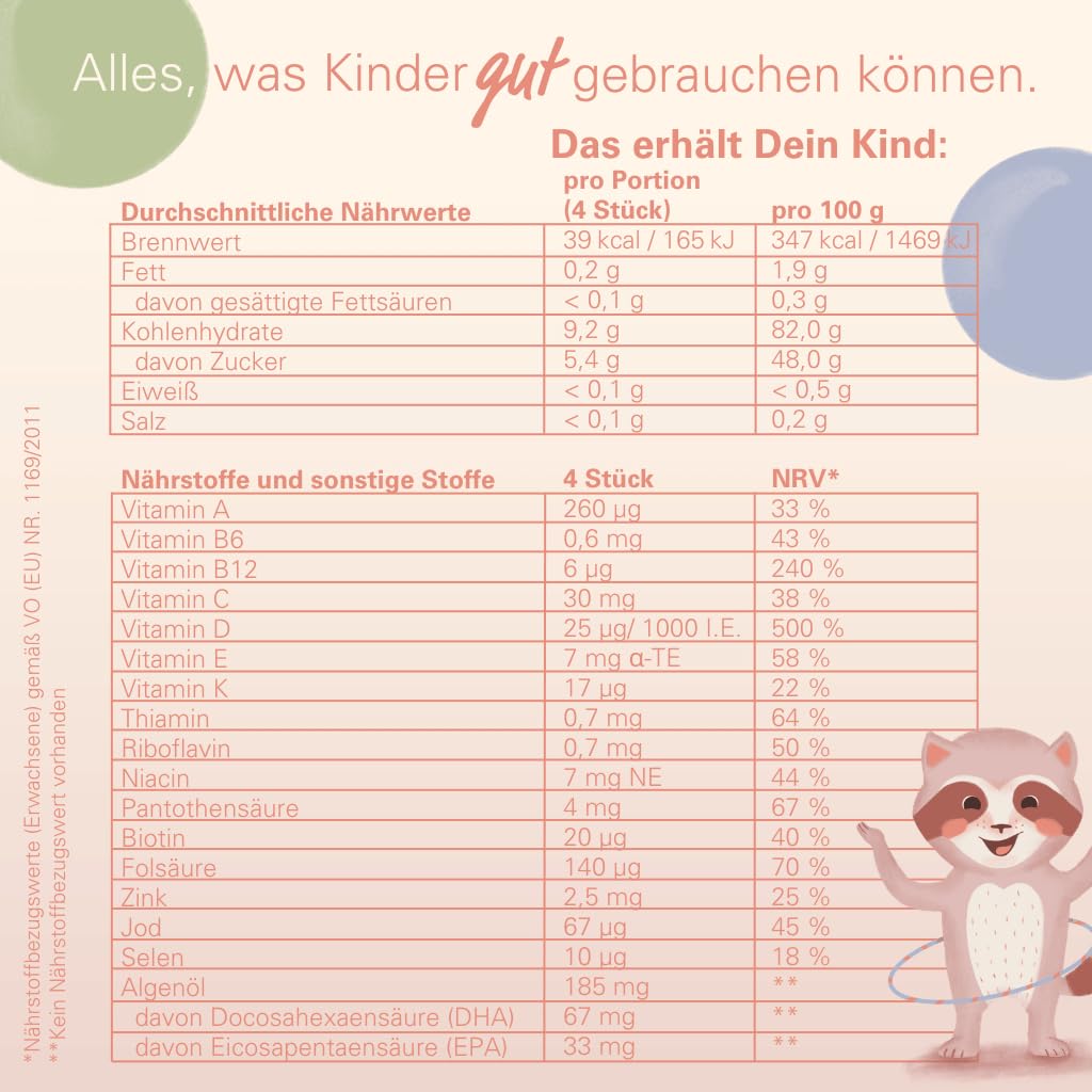 wowtamins Kids Complete - Vegane Multivitamin Gummies mit Omega 3 (30-Tage-Vorrat) - Vitamine für Kinder - Nahrungsergänzungsmittel für das Immunsystem mit Vitamin C, D3, B12, Zink & mehr