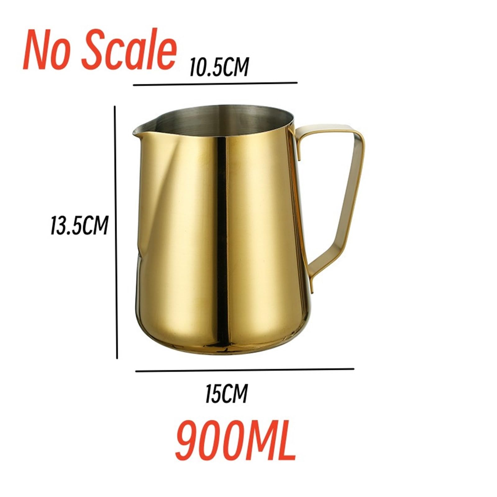 Dzbanek do spieniania mleka ze stali nierdzewnej 900 ml, dzbanek do kawy do cappuccino i espresso, latte, sztuka, narzędzie, trwały dzbanek do spieniania mleka, idealny dla baristów i użytku domowego