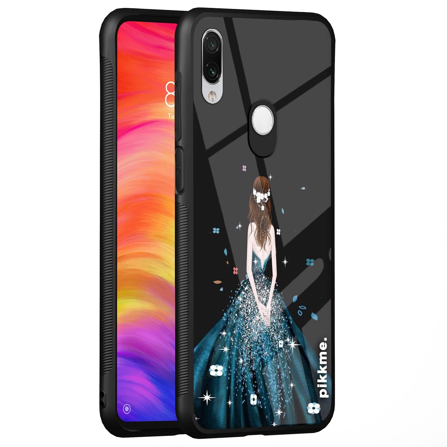 Pikkme Redmi Note 7 / Note 7 Pro/Note 7s Back Cover for Girls | Ultra Hybrid Black Printed Glass Case | Soft TPU Sides with Anit-Skid Grip Protection (Girls1 4) (B0BWFCXZ9F) Amazon Price History, Amazon Price Tracker