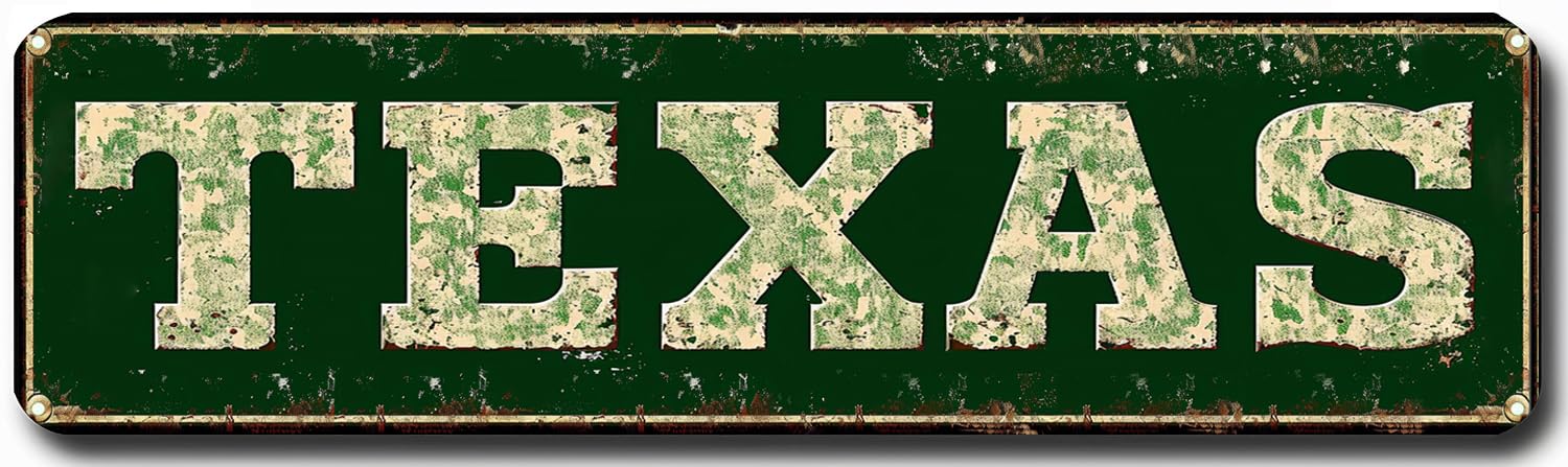 Texas Metal Sign - Vintage Retro Texas Metal Tin Sign Art Plaque Aluminum Sign for Bedroom, Kitchen, Garden Wall, Pub, Garage, Club, Coffee Shop, Man