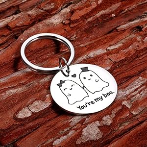 White elephant gifts for adults boo keychain gifts for couple boyfriend valentines gifts for him husband from girlfriend wife wedding anniversary birthday halloween boo basket stuffers for women her  urban country home decor