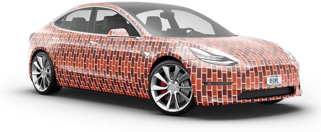 Rwraps Speciality Brick Diamond Gloss Vinyl Film Wrap 59in x 17ft Vinyl Vehicle Car Film Sheet Roll