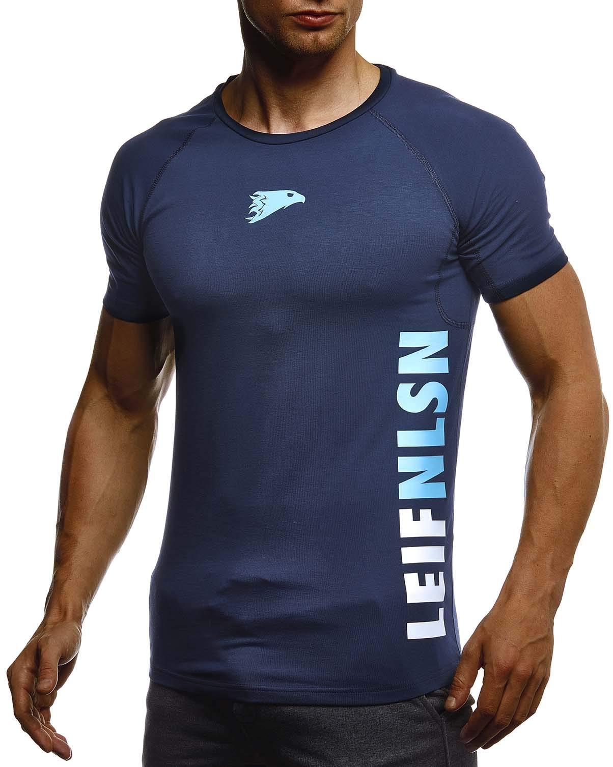 Leif Nelson Gym Herren Fitness T-Shirt Slim Fit Moderner Männer Bodybuilder Trainingsshirt Kurzarm Top Herren Sport T-Shirt - Bekleidung für Bodybuilding Training 6279