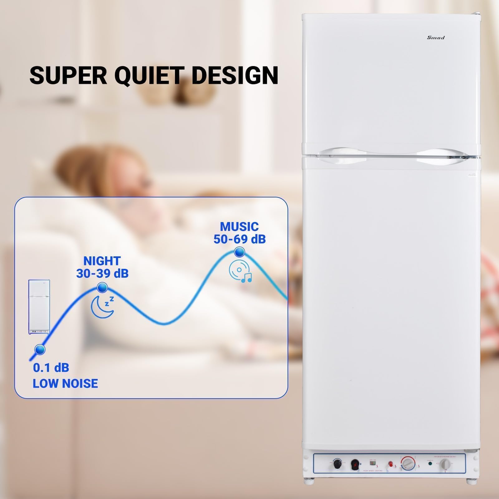 Smad Propane Refrigerator, Off Grid Propane Refrigerator With Freezer 9.3 Cu.Ft, 110v/Propane Fridge, Gas Fridge For Garage,RV,Food Truck,Chalets on Fridge.com - View 6