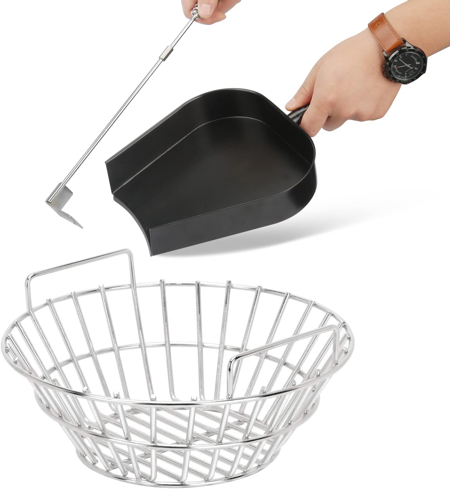Amazon.com : Ash Pan for Big Green Egg, Stainless Steel Ash Tool Kit ...