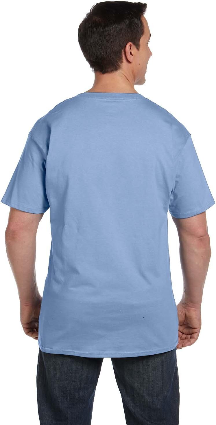 Hanes 5190P Adult 6.1 oz. Beefy-T with Pocket Small Light Blue