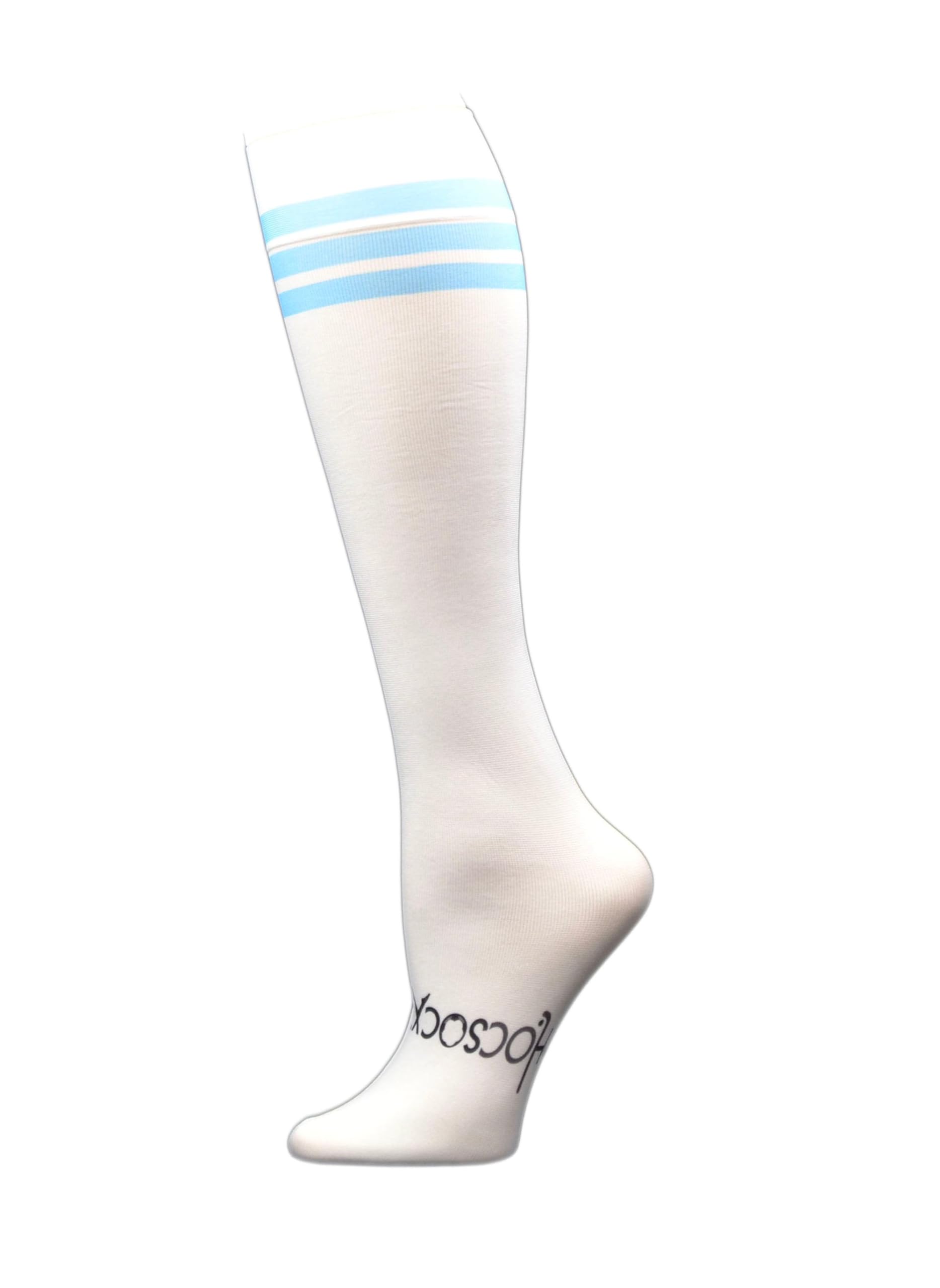 Hocsocx Light Blue Stripe Tube Unisex Performance Liner Socks, Moisture Wicking, Rash & Blister Protection for Field & Ice Hockey, Soccer, Skiing, Hiking, Boot Sock | Youth