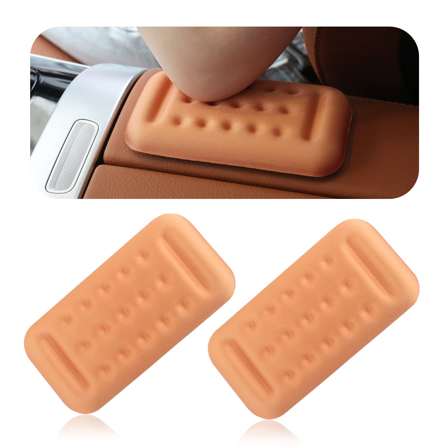 2PCS Car Arm Rest Elbow Pads,Comfortable Car Arm Rest Cushion with Memory Foam Pad for Arm Support,Universal Car Interior Accessories Car Door Armrest Pad (Brown)