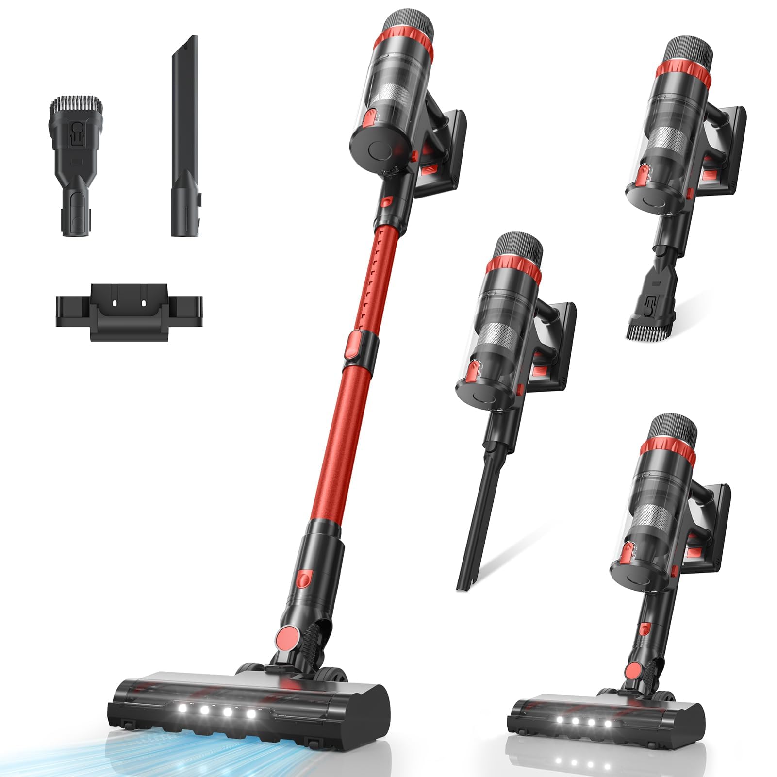Aspiradora sin Cable 48KPa/530W/70Min, Pantalla Táctil LED, Cepillo Anti-Enredo Mejorado, 1.5L Aspirador Escoba Vertical Autoportante, Ideal para Suelos Duros, Alfombras y Pelos de Mascotas