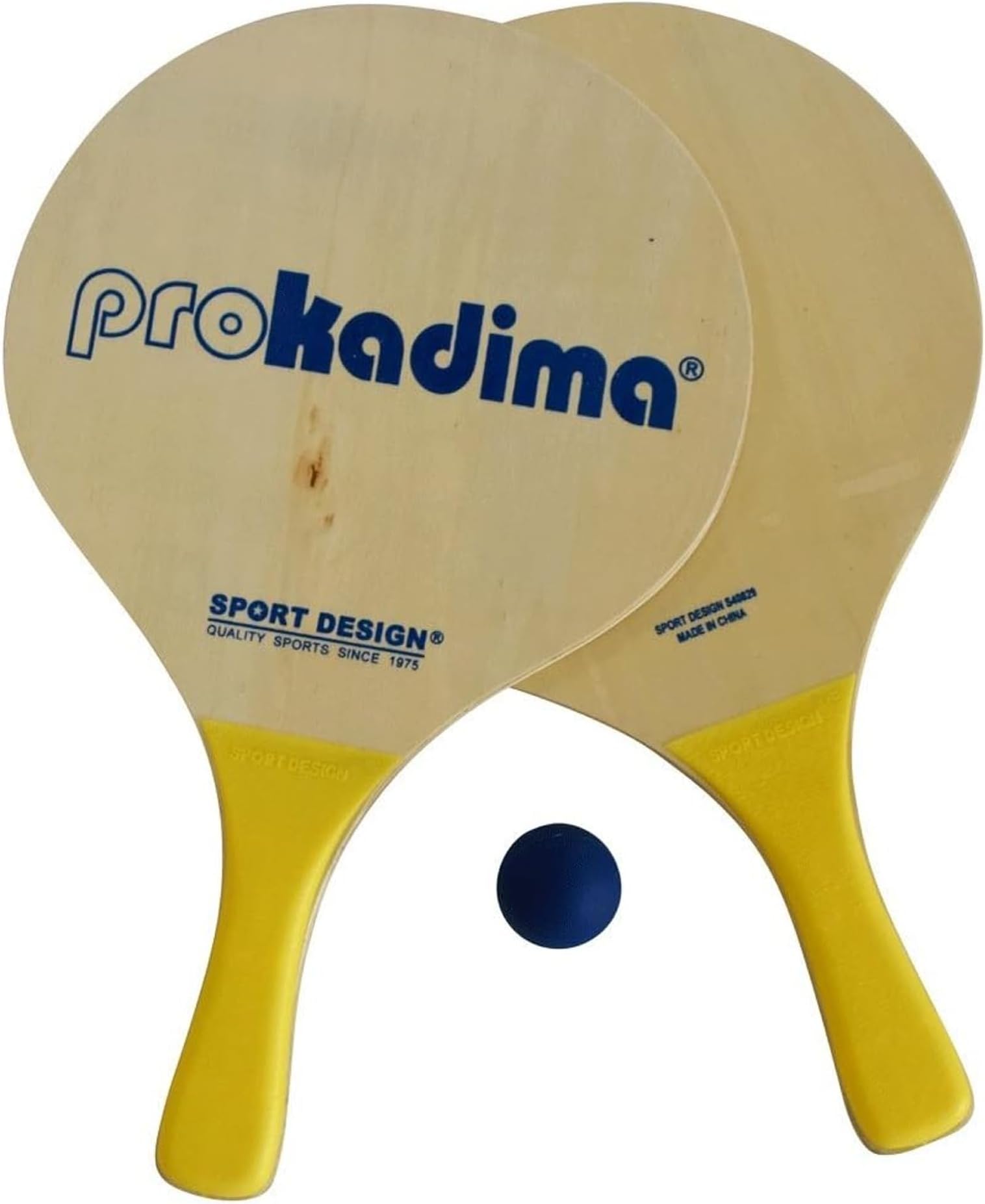 Pro Kadima Paddleball Beach Game, 2 Players, Wooden Paddle & Ball, Ages 6+