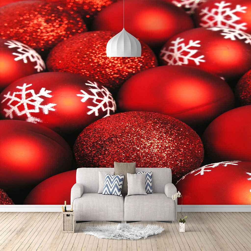 Papier peint photo Noël 3D pour réchauffer l'ambiance du salon et du coin TV