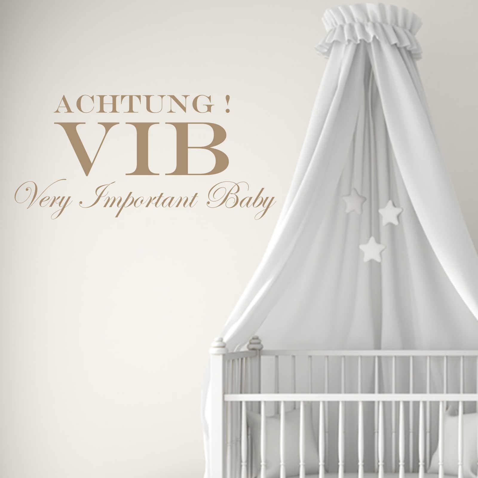 INDIGOS UG - Decalcomanie da muro - adesivi da parete - Murale - VIB Very Important Baby - 120 cm x 57 cm marrone - Decorazione per soggiorno, camera dei bambini, ufficio, scuola