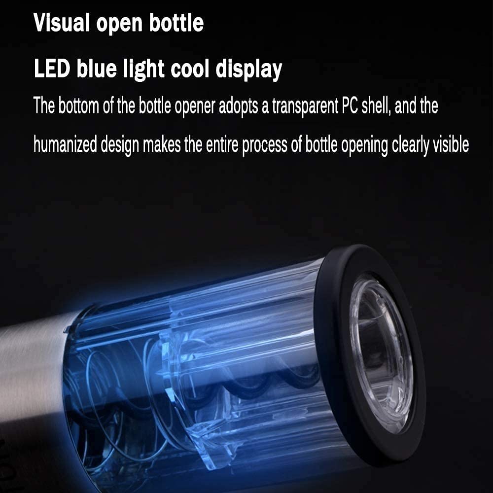 Conjunto de abrelatas de vino eléctrico recargable - Botella automática Sacacorchos de corcho con accesorios cortador de lámina |Tapón de vacío y cargador |Conjunto de regalo de vino 5 en 1, reg