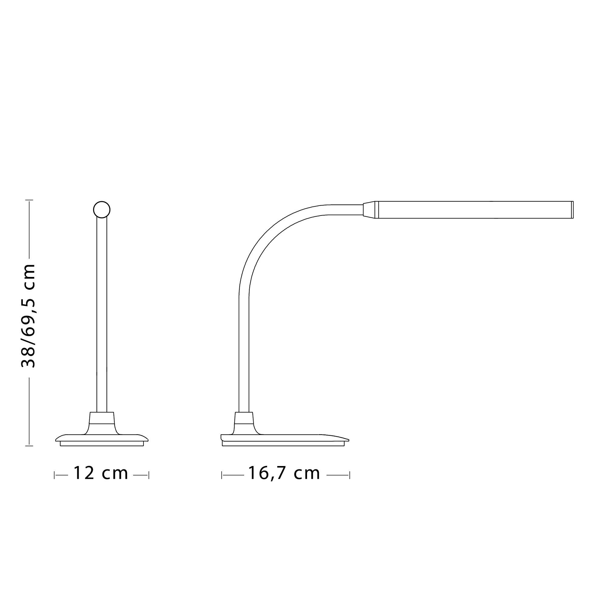 Velamp Stolik LED, 510 lm (6 W) ochrona oczu, regulowane ramię, ściemniany, przełącznik dotykowy, lampa do nauki, dom, czytanie, biurko, 6 W, czarny