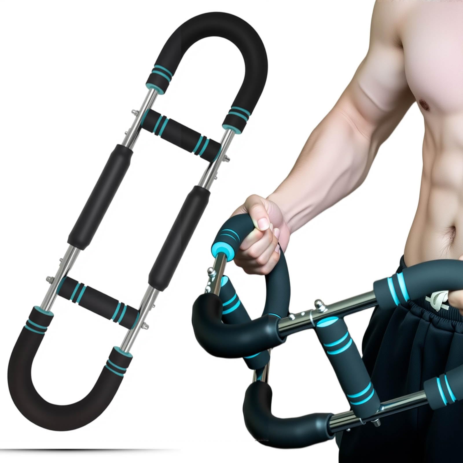 Twister Arm Trainer, 65-120lb Adjustable Chest Workout Equipment, Arm Trainer, Twister Arm Trainer, Portable Power Twister Bar, Detachable Design Fitness Anywhere
