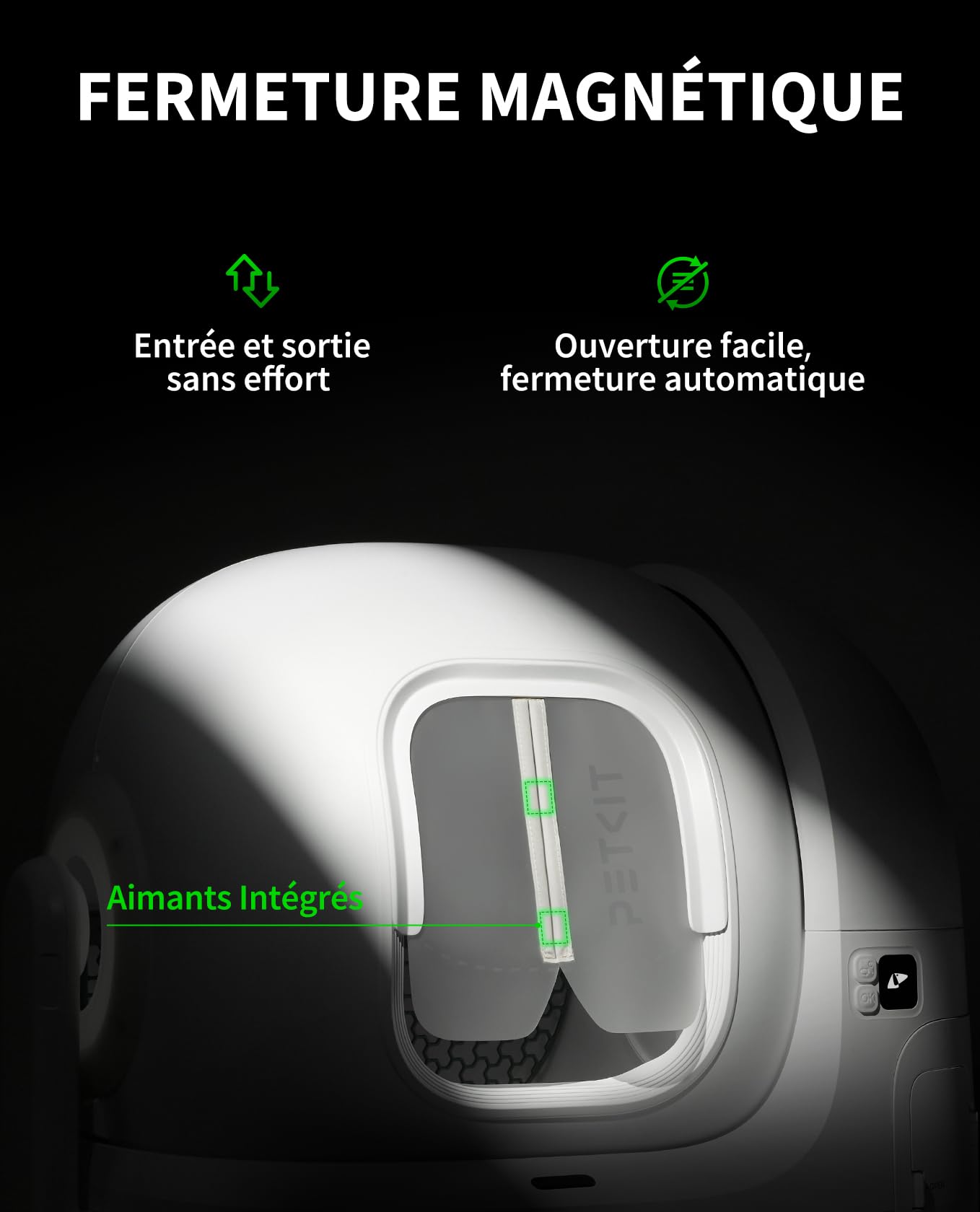 PETKIT Rideau Magnétique Anti-poussière 2.0 pour Le Litiere Chat Autonettoyante omatique PURAMAX 2/PUROBOT Max Pro