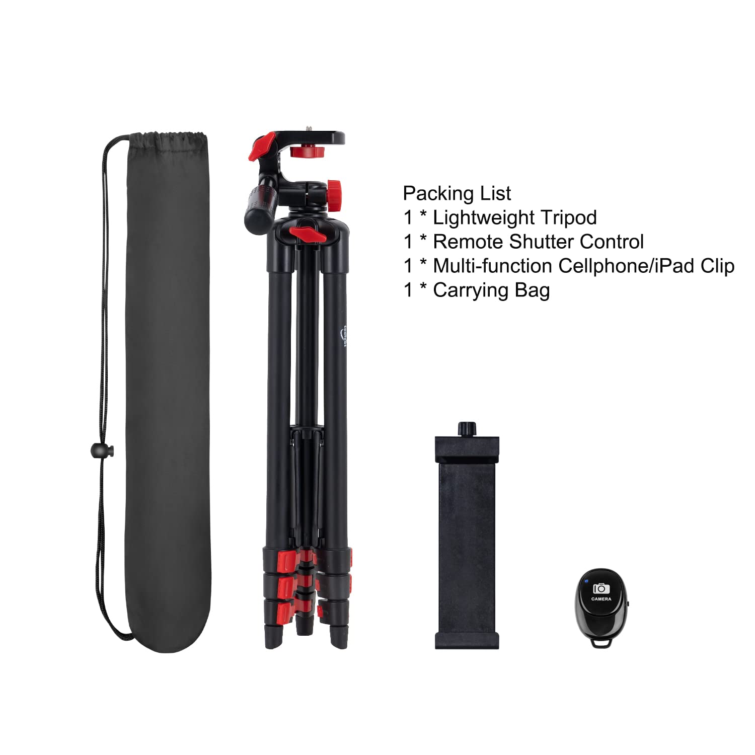 Trípode de aluminio para iPad de 53 pulgadas para iPhone iPad Pro cámara teléfono móvil ligero viaje selfie soporte trípode negro