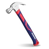 WORKPRO 16 oz Claw Hammer with Fiberglass Handle&comma; All Purpose Hammer with Forged Hardened Steel Head